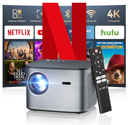 [Netflix Certifié/35000LM] Vidéoprojecteur 4K Android 13.0 Auto Focus/Correction trapézoïdale Vidéoprojecteur Intelligent Full HD 1080P WiFi Bluetooth Projecteur Home Cinéma