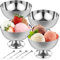 Ghshanog Set of 4 Ice Cream Bowl,Stainless Steel Sundae Cup,250ML Dessert Bowl,Reusable Dessert Cup Modern Pudding Bowls for DIY Sundae, Ice Cream, Pudding,Salad, Cocktail, Condiment