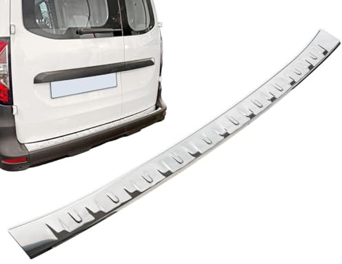 Protecteur de pare-chocs arrière compatible avec Mercedes Citan Classe T W420 | Nissan Townstar | Renault Kangoo III - Acier inoxydable chromé Protection pour bord de coffre de chargement