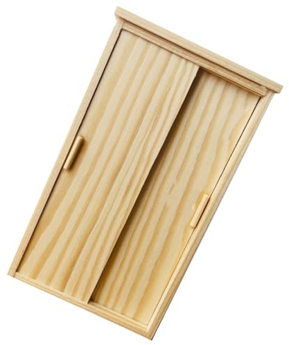 PERSELOSO Miniatur-kleiderschrank Aus Holz: Mini-puppenhauszubehör, Miniaturmöbel, Puppenschrank, Kleiner Kleiderschrank Für Puppenhaus, Ankleide-Organizer, Hellgelb