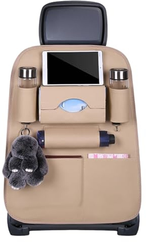 Genérico Organizador Trasero para Coche | Funda Asiento Trasero Niños con Bolsillos de Almacenamiento,Organizador de Almacenamiento para Botellas, Paraguas, Vasos, Pañuelos, Juguetes y Tabletas