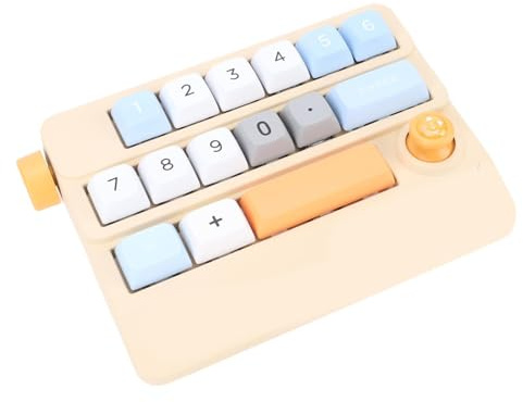 Bewinner Clavier de Macro-mécanique USB, 17 Key Key à Un Clavier Programmable à Main, pavé à Numéro Swappable Chaud avec Contrôle du Joystick pour Le Jeu de Travail (Yellow)