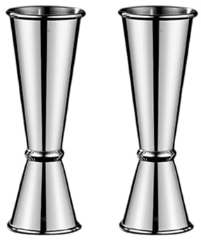 2 Stück Cocktail Jigger Dual Spirit Measure Cup mit Innen-Skala, Cocktail-Messbecher aus Edelstahl (30/60ml)