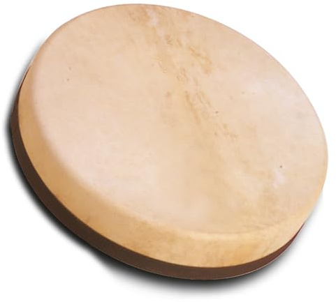 Schlagwerk RTS42 - Tambor de mano sin cruz de sujeción, 40 cm / 16 pulgadas / 8 cm de alto, piel de cabra, afinable, madera de haya, tambor chamán, fabricado en Alemania