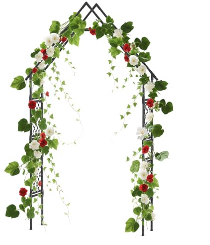 GarveeHome Arche de Jardin 120 x 40 x 240 cm - Tonnelle en Fer résistante aux intempéries pour Roses et Plantes grimpantes - Arche de Mariage décorative pour Jardin, terrasse et fêtes en Plein air