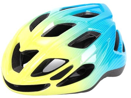 RNXRZANK Casco, Casco de Bicicleta, Transpirable Y Cómodo, Ideal para Escalada, Ciclismo de Montaña Y Carretera, Amarillo Azul