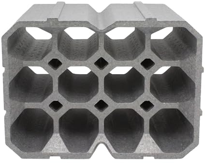 Box and beyond - Set mit 4 Flaschenregalen – 45,5 x 36 x 24 cm – Polystyrol grau – 12 Fächer – für 48 Flaschen – stapelbar – Aufbewahrung – Garage, Speisekammer, Keller – moderner Stil