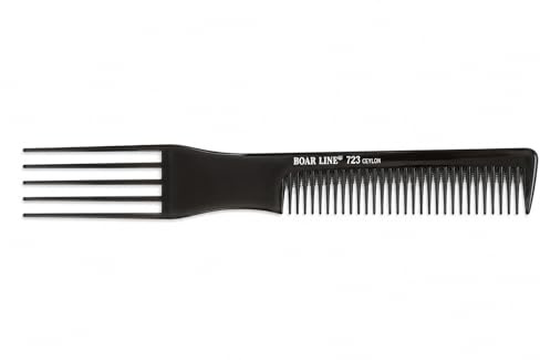 Boar Line 723 - Pettine professionale a doppia punta, per ricci e capelli afro, denti larghi per volume, definizione e separazione delle ciocche, pettine leggero da parrucchiere, per uomo e donna