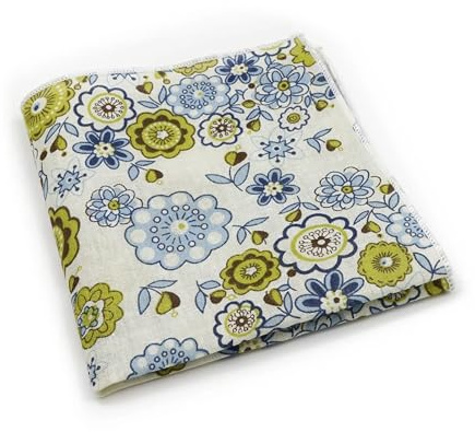 SDIUAKBV Herrkostym väska klassisk bomullsduk för män, 24 cm, elegant fyrkantig blommig ficknäsduk för fest, 26, One size