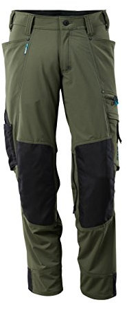 Mascot, pantaloni alla zuava Stretch, modello Advanced, di colore antracite, 90C46, verde