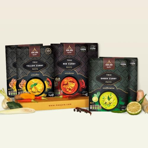 Classic Bundle - Traditional Thai Curry Paste by Mae Jum (6 packs x 70g) | Includes Great Taste Award Winners 2020