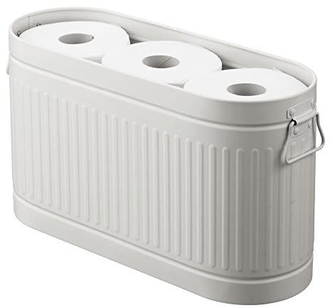 mDesign Ersatzrollenhalter für 6 Rollen Toilettenpapier – geräumiger Klopapierhalter im Retro-Design aus Metall – stilvolle Toilettenpapier Aufbewahrung für das Bad oder Gäste-WC – grau
