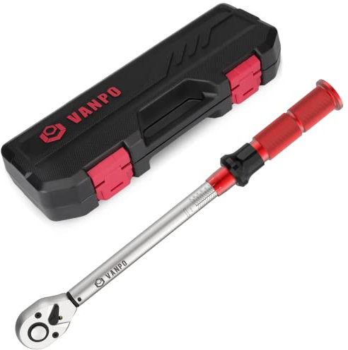 VANPO Drehmomentschlüssel 1/2 Zoll, 20-220 NM Drehmoment-Schlüssel, ± 3% Genauigkeit Reifenschlüssel Tool für Links- und Rechtsgewinde, Reifen Reparatur Tool für Auto, LKW, Motorrad