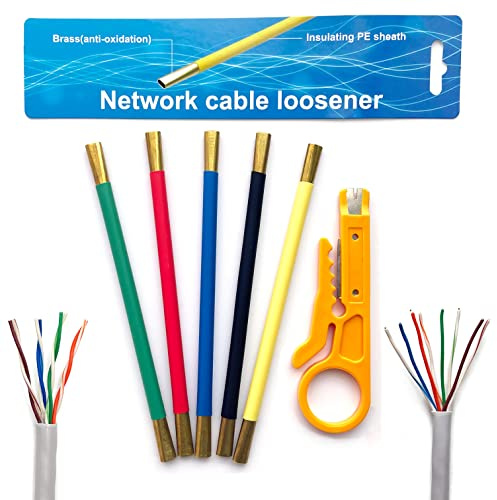 LIUJINCAN Verktyg för att räta ut nätverkskablar – Snabb CAT5/CAT6/CAT7 kabelupprullare för nätverkstekniker – Minskar fingertrötthet vid kabelinstallation (gul, CAT5/6/7)