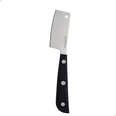 Cheese Knife - MATTSTONE HILL Cheese Cleaver, Hard Cheese Cutter, Premium Stainless Steel, Black Handle