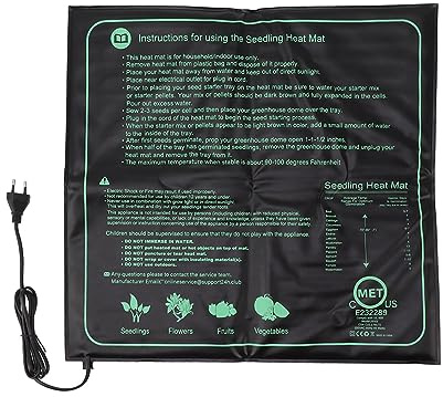 TOPINCN Tappetino Riscaldante per Piantine per Allattare Piante D'appartamento Piantine Che Crescono Germinando La Coltura per Tappetini Riscaldanti 50X52Cm (Spina Europea 220
