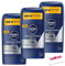 Nivea Men Derma Dry Control Deo Stick (3er Pack) | 0% Aluminium 48H 50ml + Zama4Zingo Karte