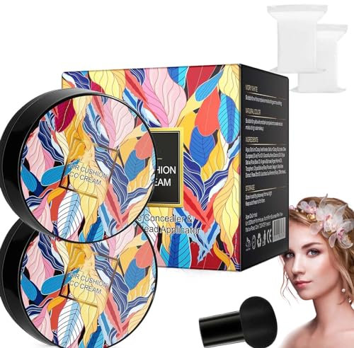 Apartmentm 2024 New Mushroom Head Air Cushion CC Cream,Apartmentm CC Cream,BB Cream Face Make Up,Long-Lasting Waterproof Moisturizing Concealer Beauty Cream Foundation (2PCS Natural)