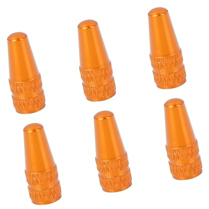 REPAIROCK 6pcs French Type Valve Caps Aluminum Alloy Bike Bicycle Tire Valve Stem Caps Dust Covers Orange Auto Replacement Parts