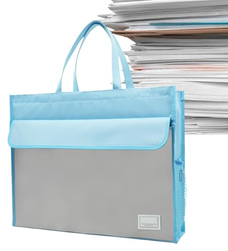 Bolsa para almacenamiento de archivos,Bolsa para documentos | Bolsa de almacenamiento de documentos A3,Maletín Oxford portátil impermeable con cremallera para documentos, mapas, noticias, revistas