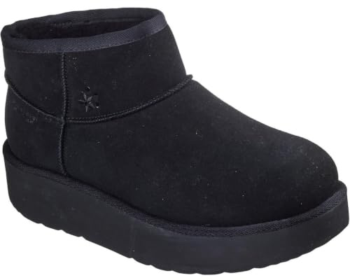 Skechers Keep Cozy - Stivaletti invernali da donna in pelle, colore nero, Nero , 38 EU