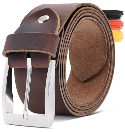 Thielemann THEWO Leder Gürtel Herren, Gürtel Damen 4 cm breit, kürzbar, Echtleder Gürtel mit Schnalle für Jeans, Anzughose, 85 cm, 90 cm, 95 cm, 100 cm, 105 cm, 110 cm, 115 cm