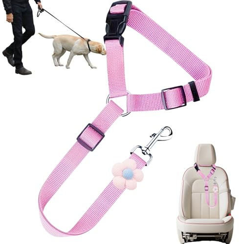 Lpoppcx Ceinture de sécurité pour chiens, équipement de sécurité robuste réglable pour animaux de compagnie, ceinture de retenue de voiture pour grands chiens, protection et sécurité pour les petits