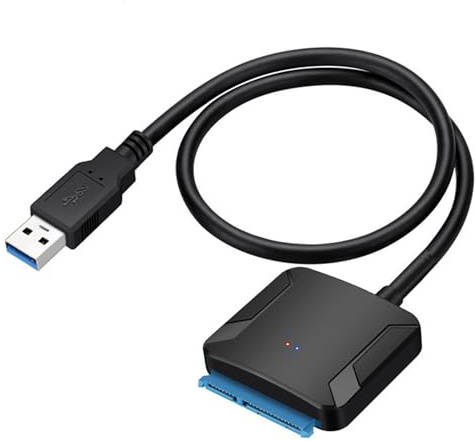 EasyULT Cable SATA a USB 3.0, Cable Convertidor de USB 3.0 a SATA para 3.5 y 2.5 Discos Duros HDD SDD, Compatible con UASP (No Incluye Adaptador de Corriente)