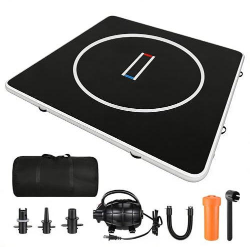 Aufblasbare Wrestling Matte 300x300 cm, 10 cm dicke aufblasbare Tumblingmatte mit Elektropumpe, Tragbare Wrestling Matte für den Heimgebrauch, für BJJ Boxen Cheerleading Yoga Turnen