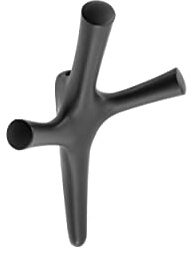 GTV - Klädkrok WALENCIA – yta: svart matt – utsida: 164 x 107 x 58 mm – garderobskrok för dörr, badrum, kök, hall, kontor, gör-det-själv metallkrokar, rockkrokar, hattkrokar, väggkrokar