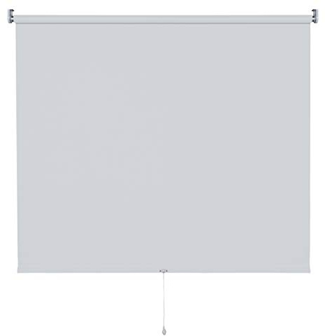 Verdunkelungsrollo Springrollo Mittelzugrollo 13 Farben klemmfix Rollo ohne Bohren Breite 62-202 cm Höhe 180 cm Fenster Vorhang blickdicht verdunkelnd klemmbar Klemmträger (182 x 180 cm / Hellgrau)