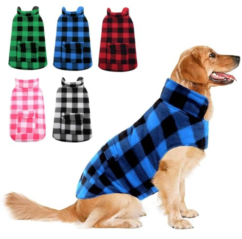 ASENKU Hundemantel Winter M – Wasserdicht Hundejacke für mittelgroße Hunde | Warm gefüttert, Klettverschluss, Tasche, Doppelseitig. Wintermantel Ideal für Australian Shepherd, Boxer, English Bulldog