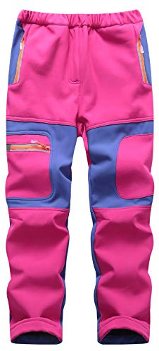 Echinodon Kinder Gefütterte Hose Softshellhose Winddicht Wasserabweisend Warm Jungen Mädchen Winter Outdoorhose Wanderhose