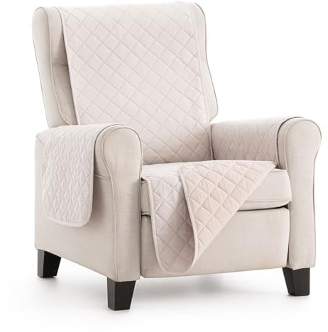Lanovenanube - Funda sillón Acolchado Mallorca - Práctica - 1 Plaza - Color Marfil
