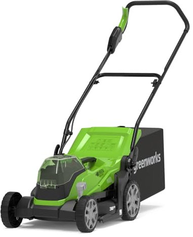 Greenworks Lawn Mower 2x24V(48V) Cordless Lawnmower with Mulcher + 40L Grass Bag. Fast Grass Cutter up to 420m². 36cm Cutting Width. Tool Only WITHOUT Battery and Charger, 3 Year Guarantee, G24X2LM36