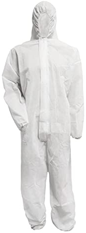 Bohrfux 10 Stück Maleranzug PP Einweganzug Overall mit Kapuze Gr. L-XXXL (wählbar) Polypropylen Schutzanzug 40g/m