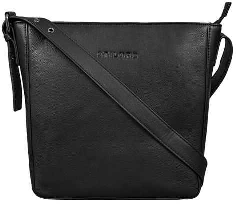 STILORD Elaine Ledertasche zum Umhängen Damen Schultertasche Vintage Umhängetasche Damentasche aus Echtem Leder Farbe:mittel - braun