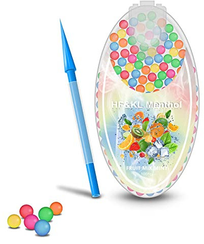 HF&KL Menthol Cigarette Crush Balls for Filters, 100PCS Portable Mint Crushballs, Menthol Aroma Capsules, Ball Shape Explosion Beads for DIY 100PCS (Mixed fruit)