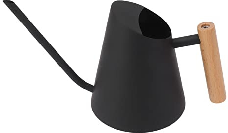 Vattenkanna med Lång Pip, Trähandtag Vattenkruka i Rostfritt Stål med Trähandtag för Trädgårdsbonsai Inomhus Utomhus (Svart)
