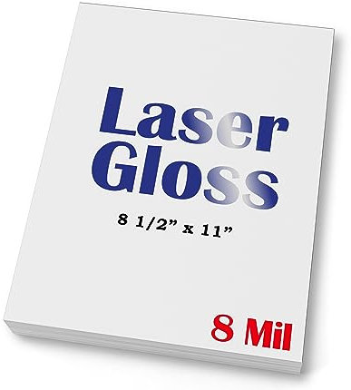 8 Mil Laser Gloss Cardstock – einseitig glänzendes Fotopapier für Laserdrucker – 21,6 x 27,9 cm – 20 Blatt