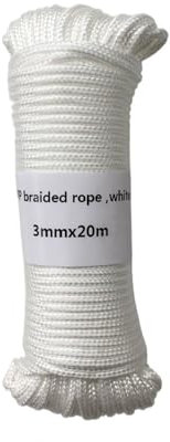 Gartenseil Weißes 3 mm x 20 m geflochtenes Seil for Aufhängen von Wäscheleinen, Heimdekoration, Gartenzubehör, Outdoor-Campingseil Garten Kordel
