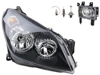 Johns, Scheinwerfer Halogen Front passend für Opel Astra H 03/04- H7 H1 Rechts Beifahr. + Nebelscheinwerfer + Leuchtmittel