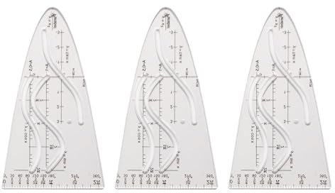 3 Stück Parabelschablone Mathe Multifunktionales Plastic Normal parabel kurvenlineal Flexibel Schablonen geometrie MaßBestäNdigeundformstabile für Studenten Büro Designer Malerei Cosinus Tangens