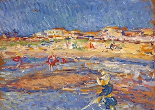 DTAUPREB Am Strand Malen nach Zahlen für Erwachsene und Kinder DIY-Ölgemälde-Set Leinwand Geschenk