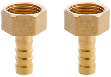 TopHomer 2 Stück Messing-Schlauchverbinder, G1/2 Innengewinde auf 10 mm Widerhaken, Schlauchkupplung, Pagodengelenk, Schnellverbindung, Gasrohr-Adapter für Haus und Garten