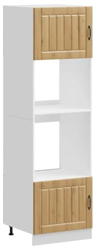 vidaXL Herdumbauschränke 2 STK. Lucca Artisan-Eiche Holzwerkstoff, Küchenschrank, Ofenschrank, Backofenschrank, Herdschrank, Küchenzeile, Küchenmöbel