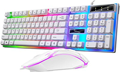 Ensemble Clavier Et Souris De Jeu G21b Rétroéclairé Blanc Filaire USB