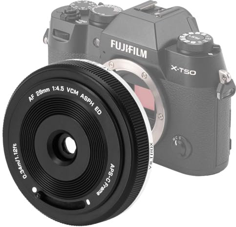 VILTROX 28mm F4.5 Pancake Lens Full Frame Auto Focus Ultra Compact Wide Angle Lens for X Mount Camera X-T5, X-S20, X-T30 II, X-H2S, X-E4, GFX 100 II, GFX 50S II, X-T200, X-Pro3