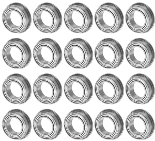 M METERXITY 20-Pack MF106ZZ Cuscinetti A Sfere Con Flangia 6 x 10 x 3mm | Doppio Scudo In Metallo Acciaio Al Cromo GCr15, Per Carriole/Stampanti/Fax/Elettrici, Cuscinetti Con Flangia