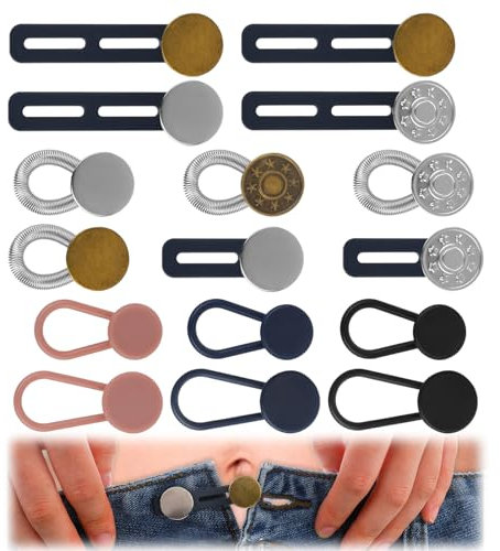 BOHUIZ 16 Stück Hosenbunderweiterung Knopf, Hosenknopf Verlängerung Hosenerweiterung Schwangerschaft knopfverlängerung für hosen für Herren und Damenhosen Kleider Hemden